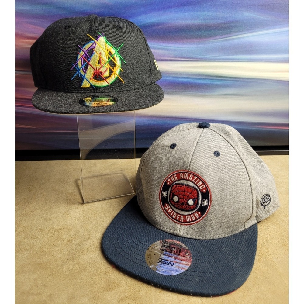 Marvel SnapBack Hats (2) New Era 9Fifty & Funko, Spiderman, Infinity Wars